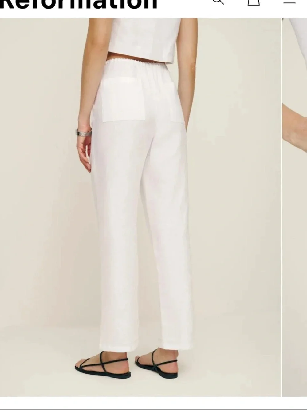 NWT reformation remi linen cropped pants - size s